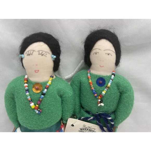 FRED HARVEY Handmade Navajo Dolls Native American Couple  Signed By Sadie Nez 9” - Picture 2 of 11
